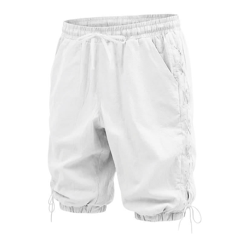 Buddha Stones Summer Casual Drawstring Side Slit Solid Men's Straight Leg Pants With Pockets - image 51