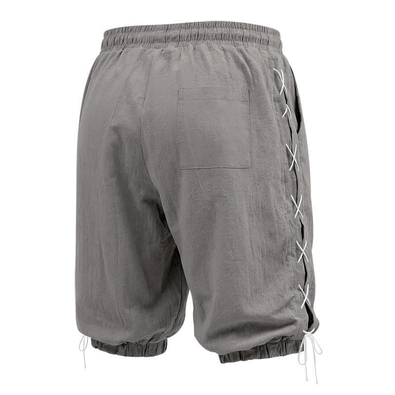 Buddha Stones Summer Casual Drawstring Side Slit Solid Men's Straight Leg Pants With Pockets - image 37