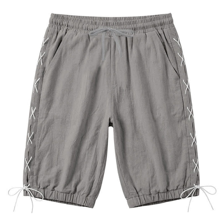 Buddha Stones Summer Casual Drawstring Side Slit Solid Men's Straight Leg Pants With Pockets - Gray - US/UK/AU44，EU54 (3XL) - image 35