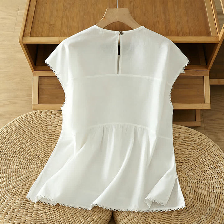 Buddha Stones Summer Casual Solid Crew Neck Women's Cap Sleeve T-Shirts Tank Top - image 16