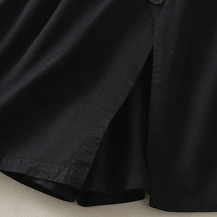 Buddha Stones Summer Casual Decorative Buttons Solid Women's Shorts With Pockets - image 21