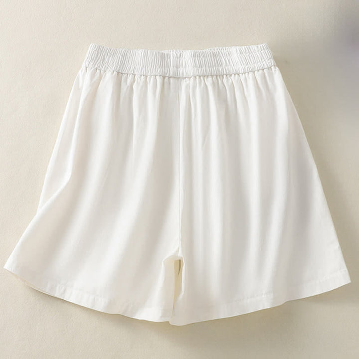 Buddha Stones Summer Casual Decorative Buttons Solid Women's Shorts With Pockets - image 15