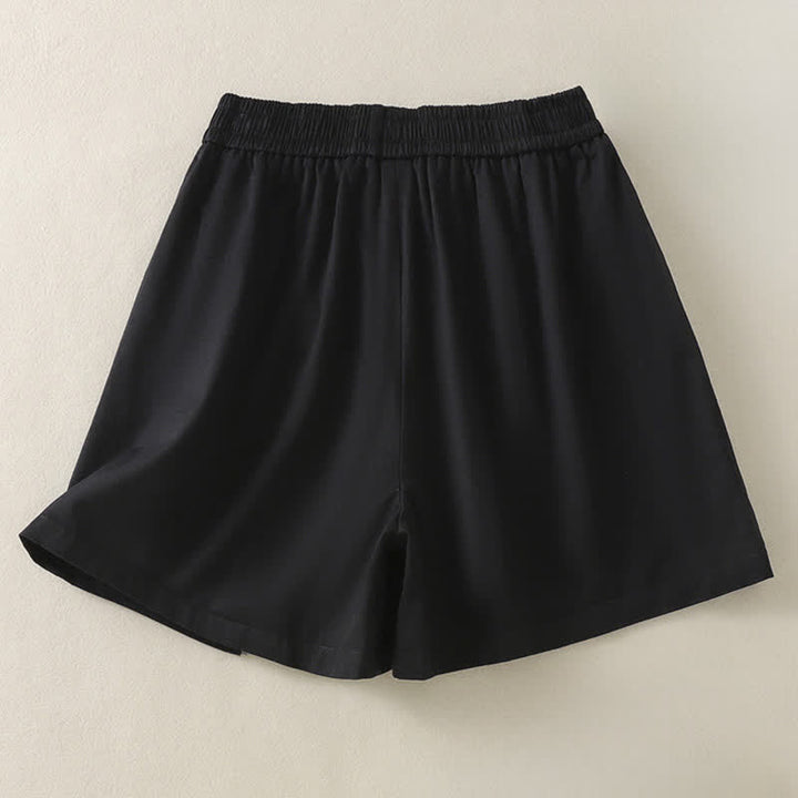 Buddha Stones Summer Casual Decorative Buttons Solid Women's Shorts With Pockets - image 18