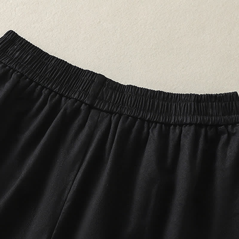 Buddha Stones Summer Casual Decorative Buttons Solid Women's Shorts With Pockets - image 20