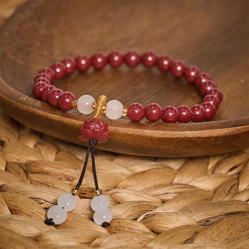 Buddha Stones Cinnabar Lotus Enlightenment Bracelet - image 2