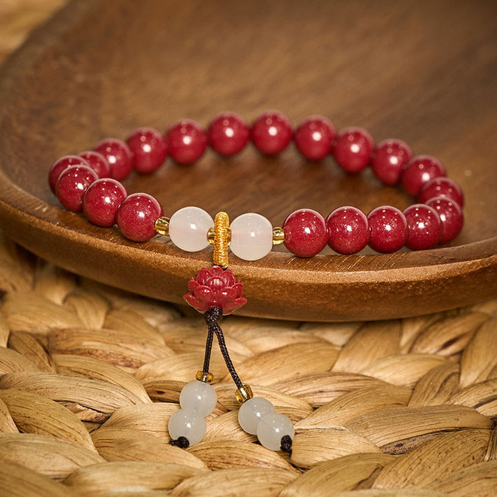 Buddha Stones Cinnabar Lotus Enlightenment Bracelet - image 10