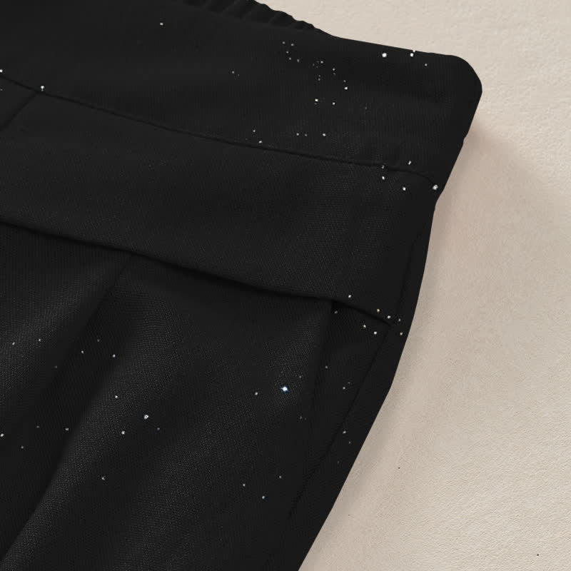 Buddha Stones Cotton Linen Lotus Crane Pattern Women's Elastic Waist Wide Leg Pants With Pockets - image 2