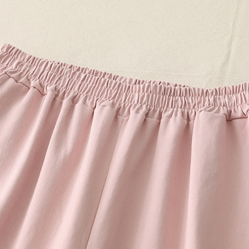 Buddha Stones Spring Casual Solid Cotton Ruffle Hem Women's Wide Leg Pants With Pockets - image 15