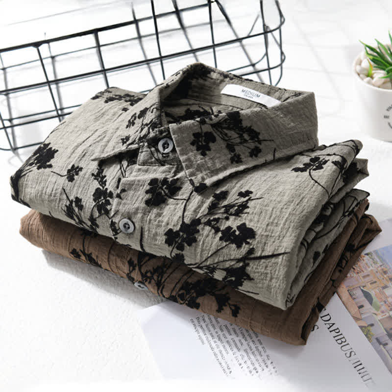 Buddha Stones Summer Casual Button-Up Floral Men's Short Sleeve Shirt With Decorative Pocket - image 16
