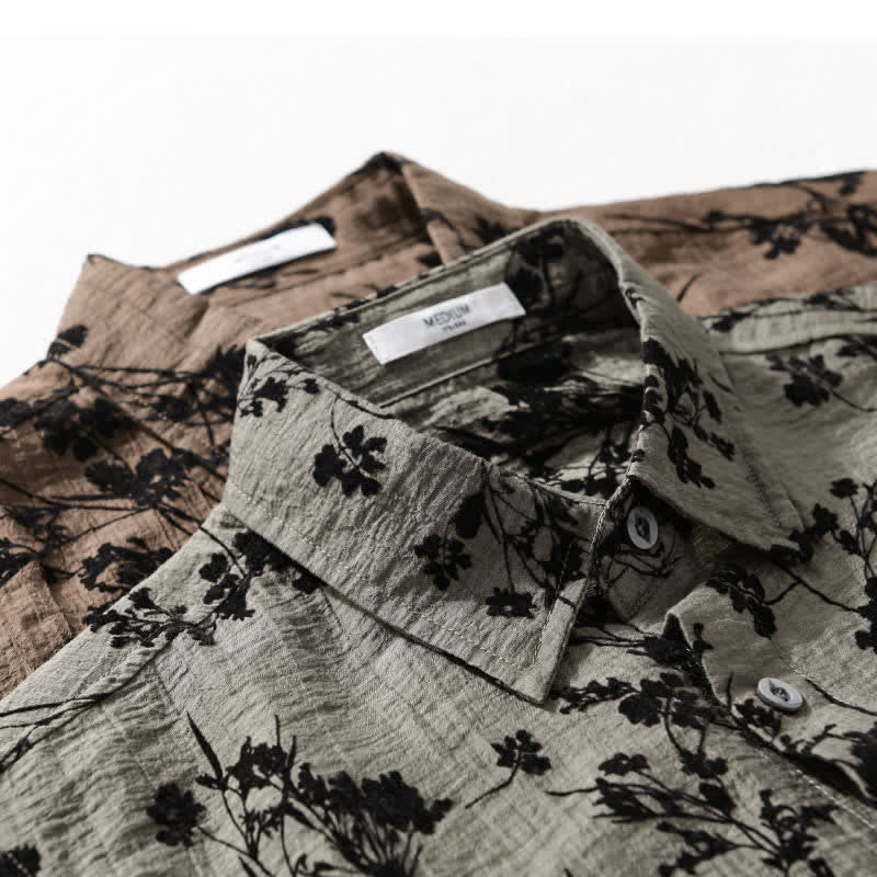 Buddha Stones Summer Casual Button-Up Floral Men's Short Sleeve Shirt With Decorative Pocket - image 18