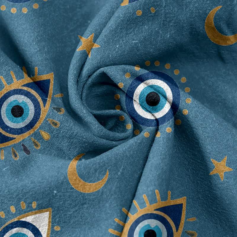 Buddha Stones Pure Cotton Mystic Evil Eye Pattern Women's Elastic Waist Pants With Pockets - image 2