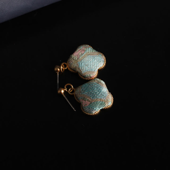 Buddha Stones Song Brocade Handcrafted Silk Art Floral Harmony Drop Earrings - image 3