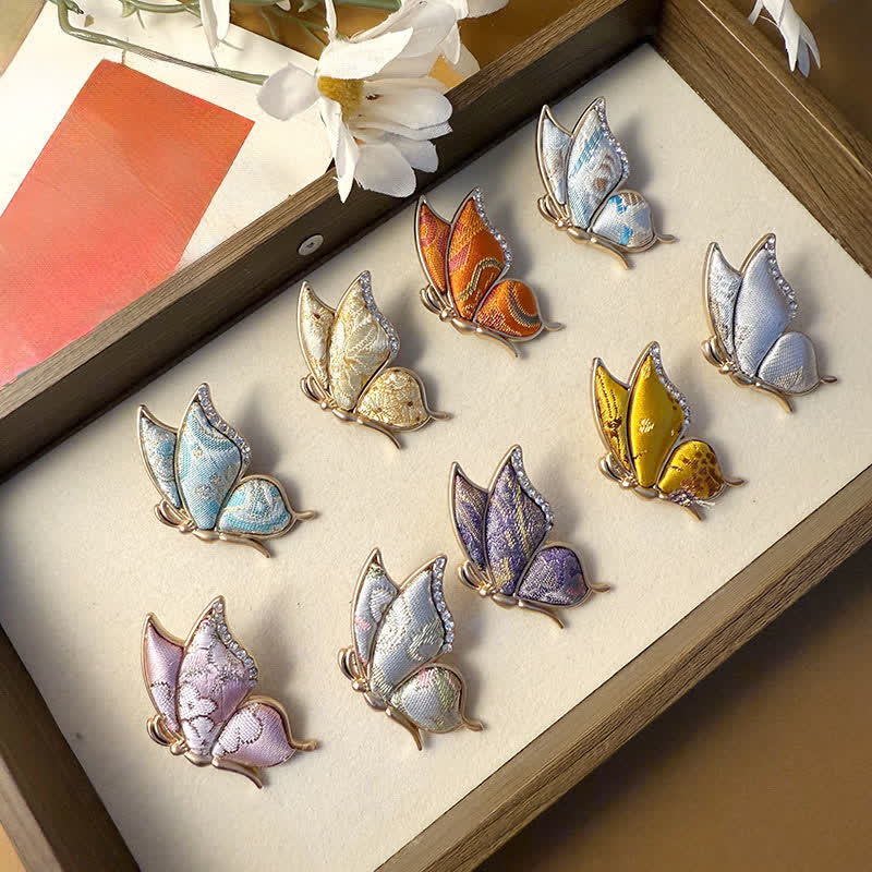 Buddha Stones Handcrafted Butterfly with Rhinestone Transformation Tone Alloy Brooch - image 12
