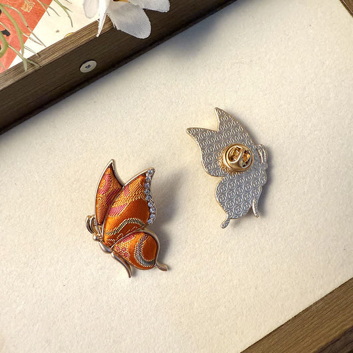 Buddha Stones Handcrafted Butterfly with Rhinestone Transformation Tone Alloy Brooch - image 11