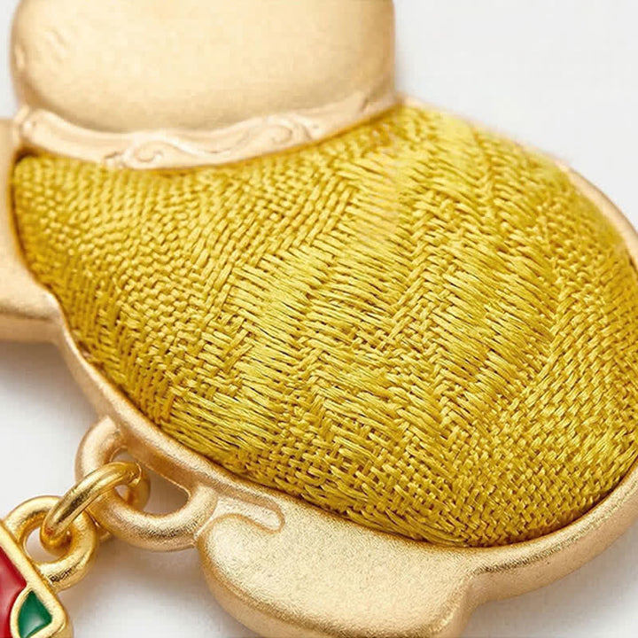 Buddha Stones Song Brocade Lucky Beckoning Cat Tassel Gift Box Keychain - image 4