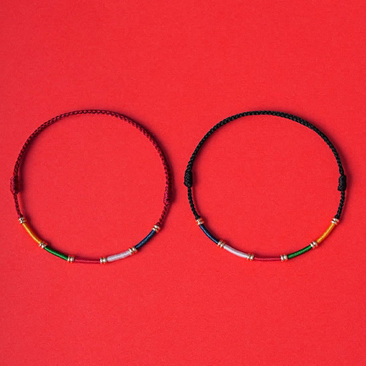Buddha Stones Handmade Five Color Wind Horse Prayer Flag Protection Bracelet - image 4
