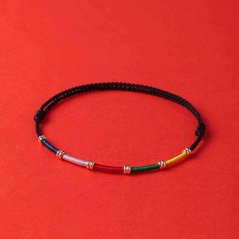 Buddha Stones Handmade Five Color Wind Horse Prayer Flag Protection Bracelet - image 3