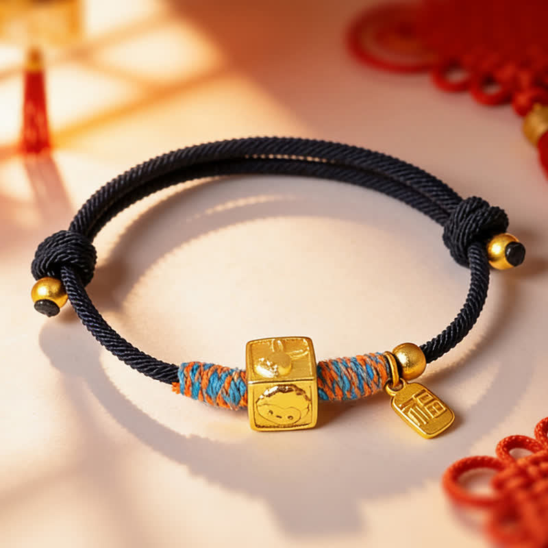 Buddha Stones Handmade Three Harmony Chinese Zodiac Protection Red String Bracelet - image 13