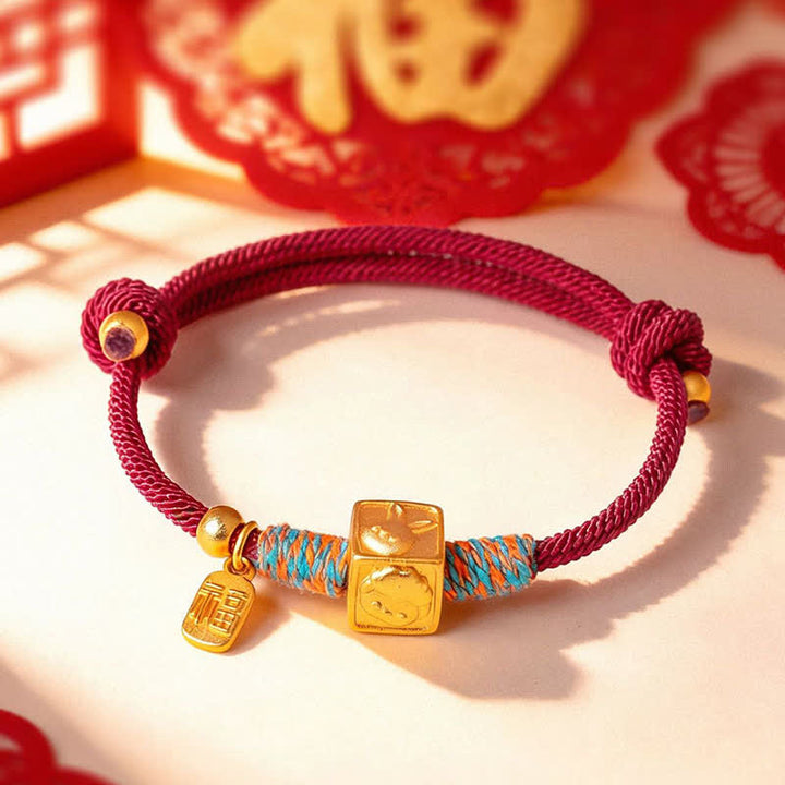 Buddha Stones Handmade Red String Chinese Zodiac Luck Fu Charm Bracelet - image 14