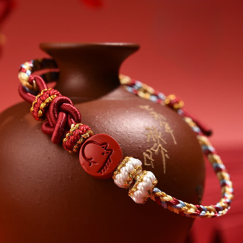 Buddha Stones Cinnabar Chinese Zodiac Concentration Hand-Woven Red String Bracelet - image 20