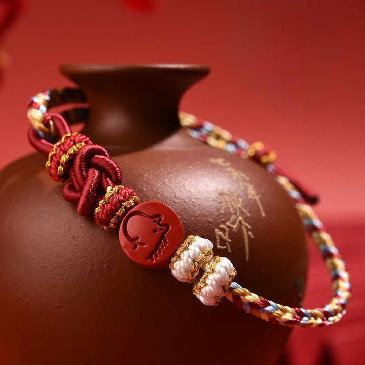 Buddha Stones Cinnabar Chinese Zodiac Concentration Hand-Woven Red String Bracelet - image 20