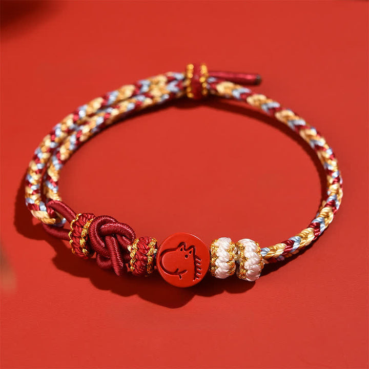 Buddha Stones Cinnabar Chinese Zodiac Concentration Hand-Woven Red String Bracelet - image 16