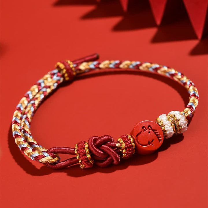 Buddha Stones Cinnabar Chinese Zodiac Concentration Hand-Woven Red String Bracelet - image 19