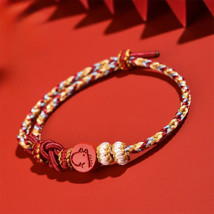 Buddha Stones Cinnabar Chinese Zodiac Concentration Hand-Woven Red String Bracelet - image 17