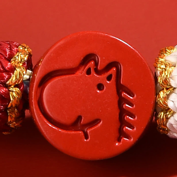 Buddha Stones Cinnabar Chinese Zodiac Concentration Hand-Woven Red String Bracelet - image 22