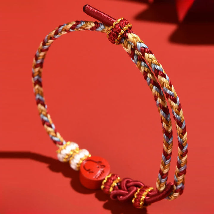 Buddha Stones Cinnabar Chinese Zodiac Concentration Hand-Woven Red String Bracelet - image 18