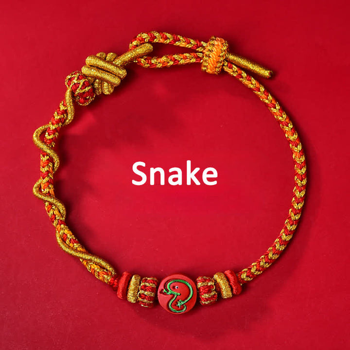Buddha Stones Cinnabar Chinese Zodiac Blessing Hand-Woven Red String Bracelet - Chinese Zodiac(Protection ♥ Vitality) - Snake - Cinnabar(Blessing♥Calm) - image 10