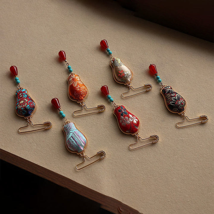 Buddha Stones Song Brocade Vase Design Elegant Brooch - image 12