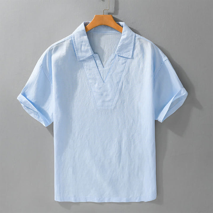 Buddha Stones Summer Casual Minimalist Solid Men's Shirts - LightBlue - US/UK/AU46，EU56 (5XL) - image 3