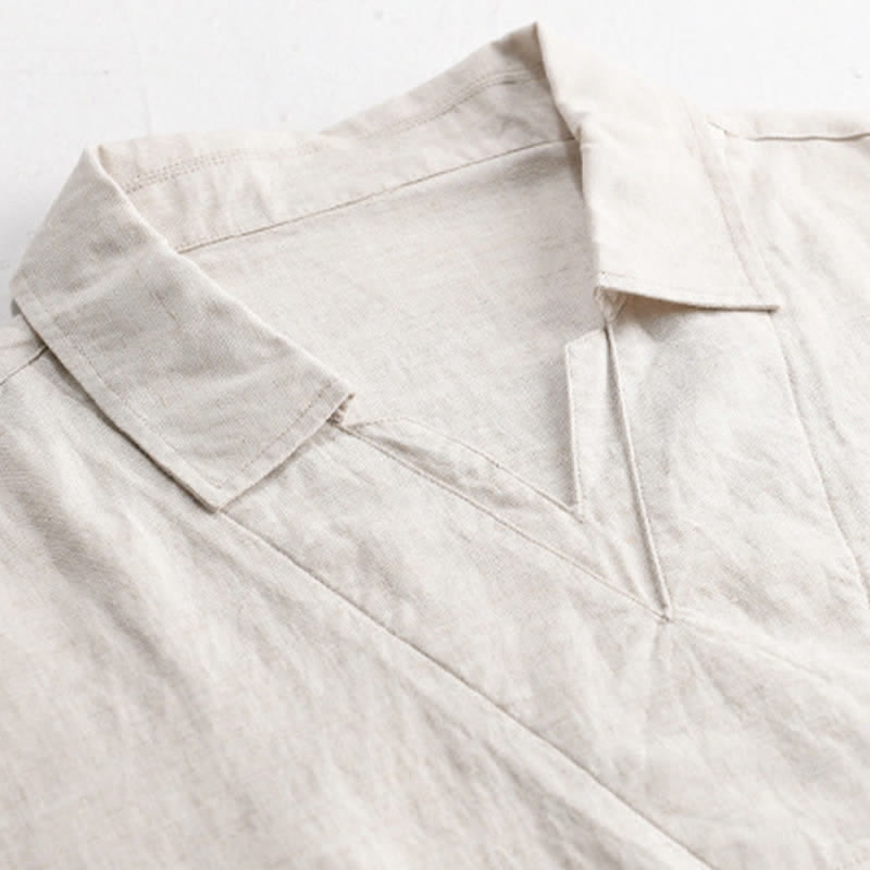 Buddha Stones Summer Casual Minimalist Solid Men's Shirts - image 2