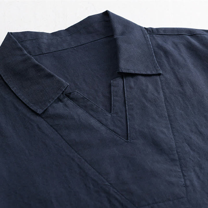 Buddha Stones Summer Casual Minimalist Solid Men's Shirts - image 6