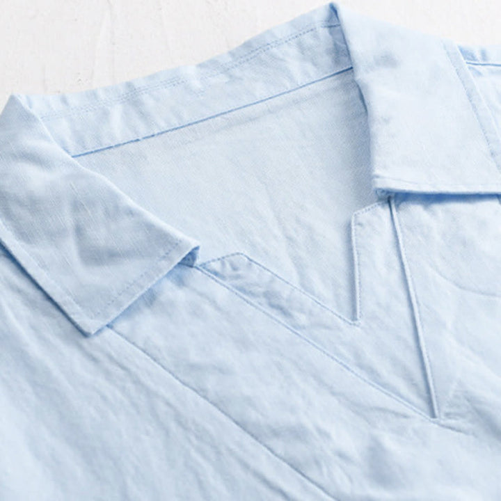 Buddha Stones Summer Casual Minimalist Solid Men's Shirts - image 4