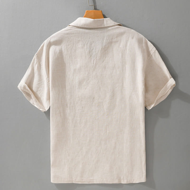 Buddha Stones Summer Casual Minimalist Solid Men's Shirts - image 1