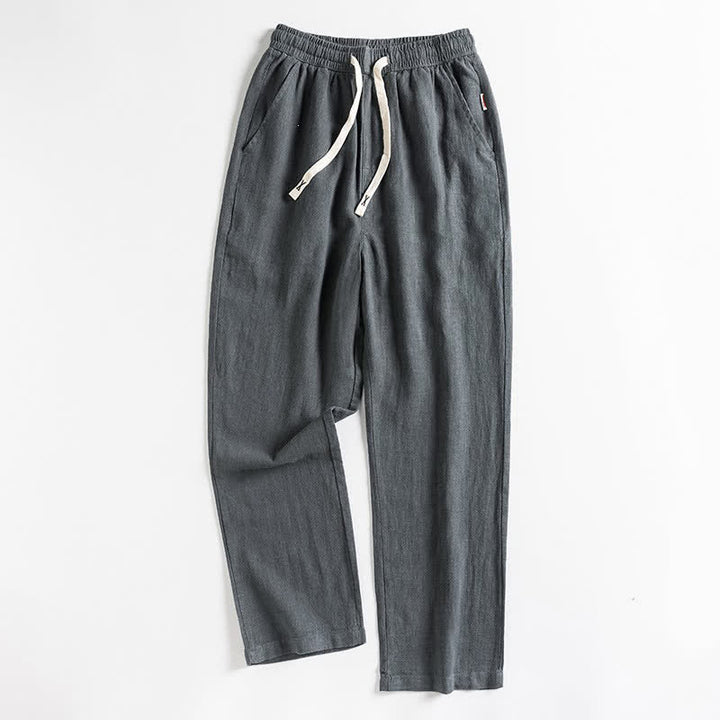 Buddha Stones Spring Casual Minimalist Drawstring Solid Men's Tapered Pants With Pocket - DimGray - US/UK/AU46，EU56 (5XL) - image 11