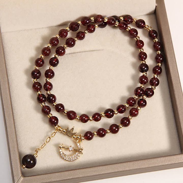 Buddha Stones Moon & Crown Purification Double Wrap Beaded Bracelet - image 4