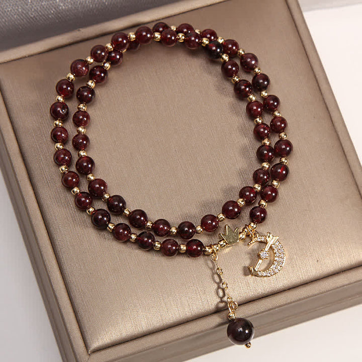 Buddha Stones Moon & Crown Purification Double Wrap Beaded Bracelet - image 3