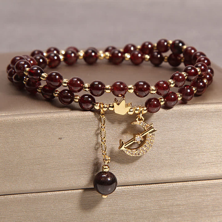 Buddha Stones Moon & Crown Purification Double Wrap Beaded Bracelet - image 8