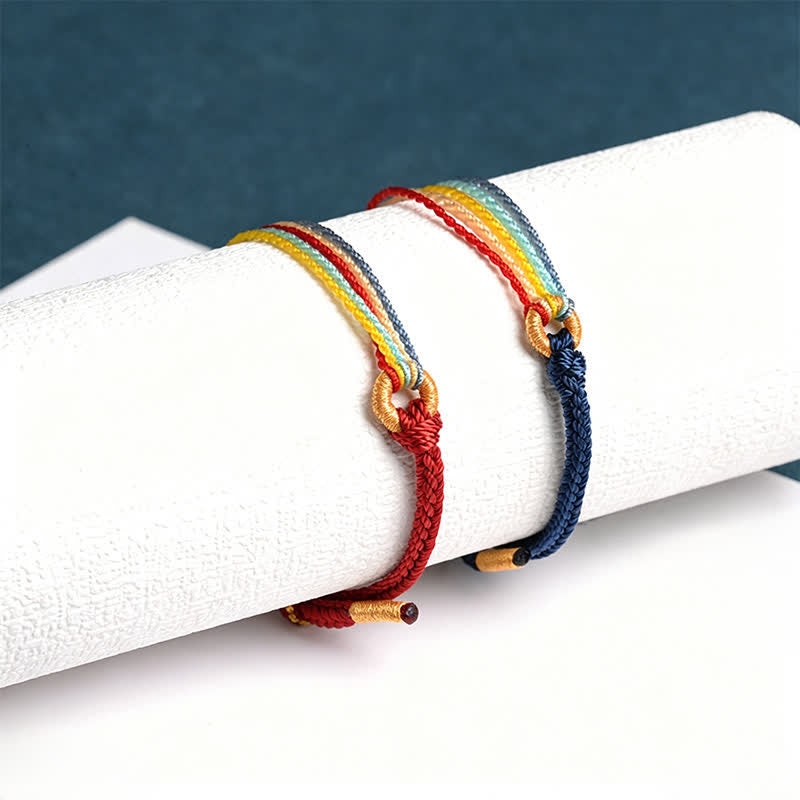 Buddha Stones Handmade Five Color String Protection Braided Bracelet - image 6