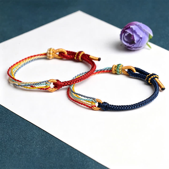 Buddha Stones Handmade Five Color String Protection Braided Bracelet - image 3