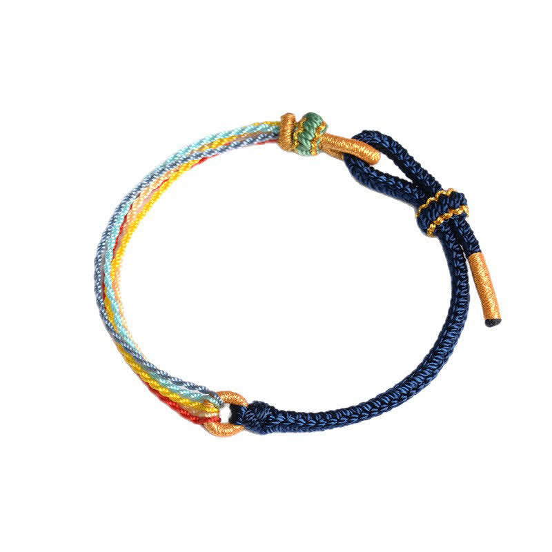 Buddha Stones Handmade Five Color String Protection Braided Bracelet - image 2