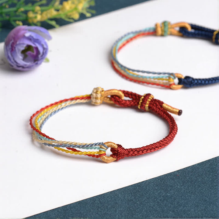 Buddha Stones Handmade Five Color String Protection Braided Bracelet - image 4