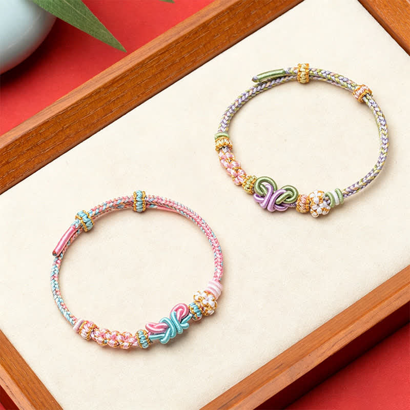 Buddha Stones Handmade Woven Butterfly Luck Adjustable String Bracelet - image 11