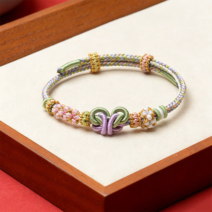 Buddha Stones Handmade Woven Butterfly Luck Adjustable String Bracelet - Honeydew - Red String(Protection♥Luck) - image 3