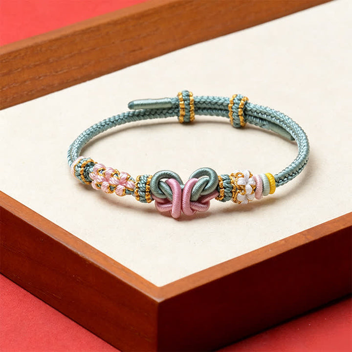 Buddha Stones Handmade Woven Butterfly Luck Adjustable String Bracelet - MediumTurquoise - Red String(Protection♥Luck) - image 4