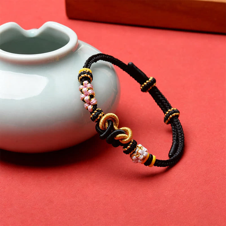 Buddha Stones Handmade Woven Butterfly Luck Adjustable String Bracelet - image 8