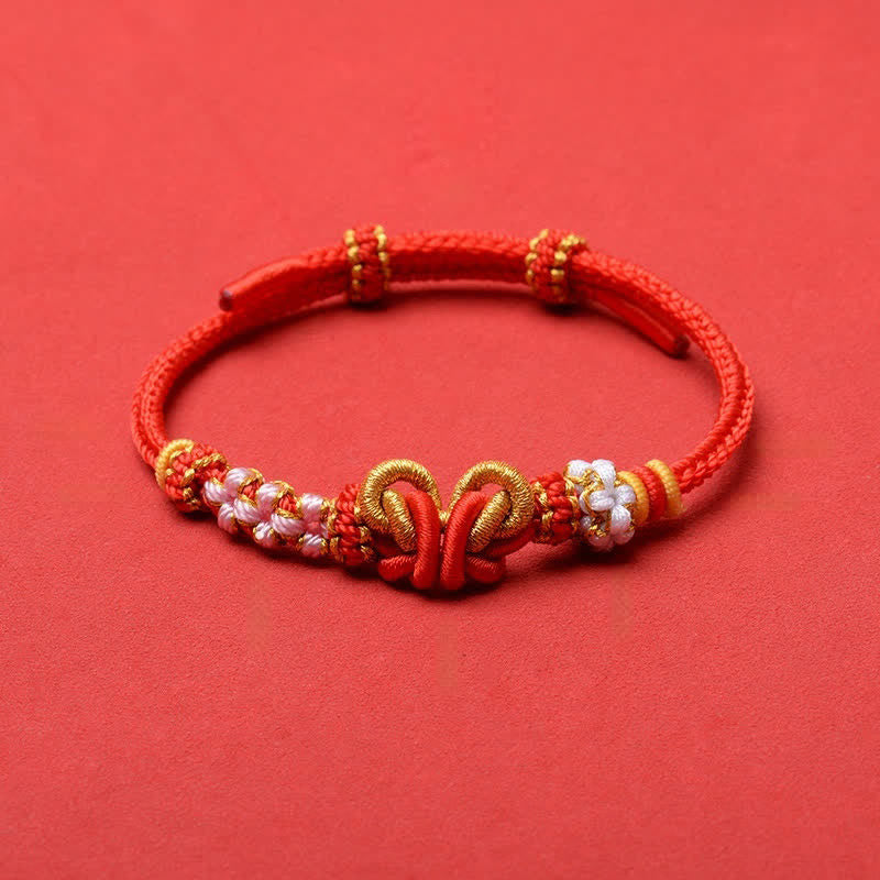 Buddha Stones Handmade Woven Butterfly Luck Adjustable String Bracelet - image 9